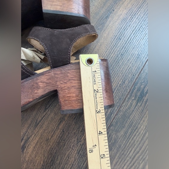 Vintage J. Crew Women’s Wooden Platform Suede Clogs Chocolate Brown Size 8 - Picture 12 of 12